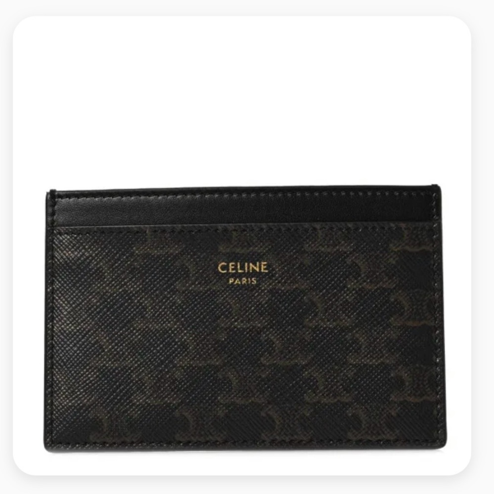 Celine Black and Dark Brown Card Holder